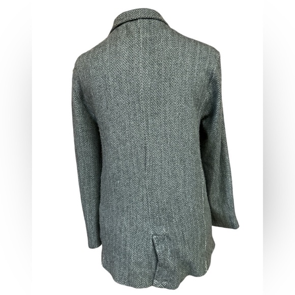 Zara Girls Soft Collection Grey Chevron Two Button Pockets Blazer S 11/12 NWT - Picture 3 of 8